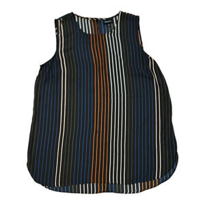 Who What Wear Large Sheer Striped Sleeveless Shirt